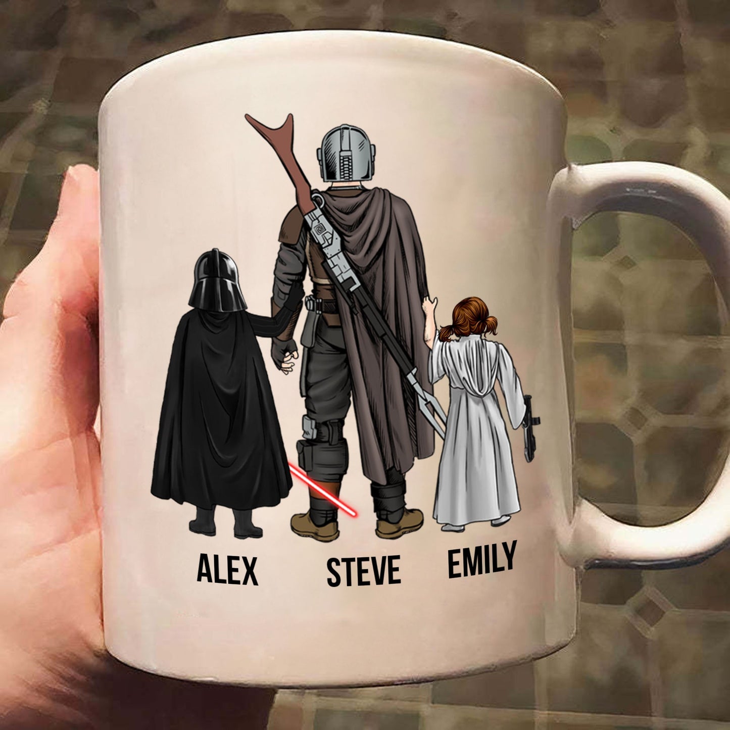 Stwa My Dad And Me In The Adventure Go To Space - Gift For Father's Day - Personalized Ceramic Mug