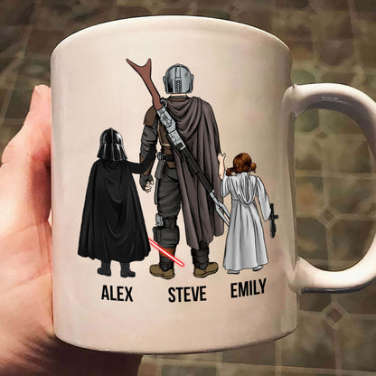 Stwa My Dad And Me In The Adventure Go To Space - Gift For Father's Day - Personalized Ceramic Mug