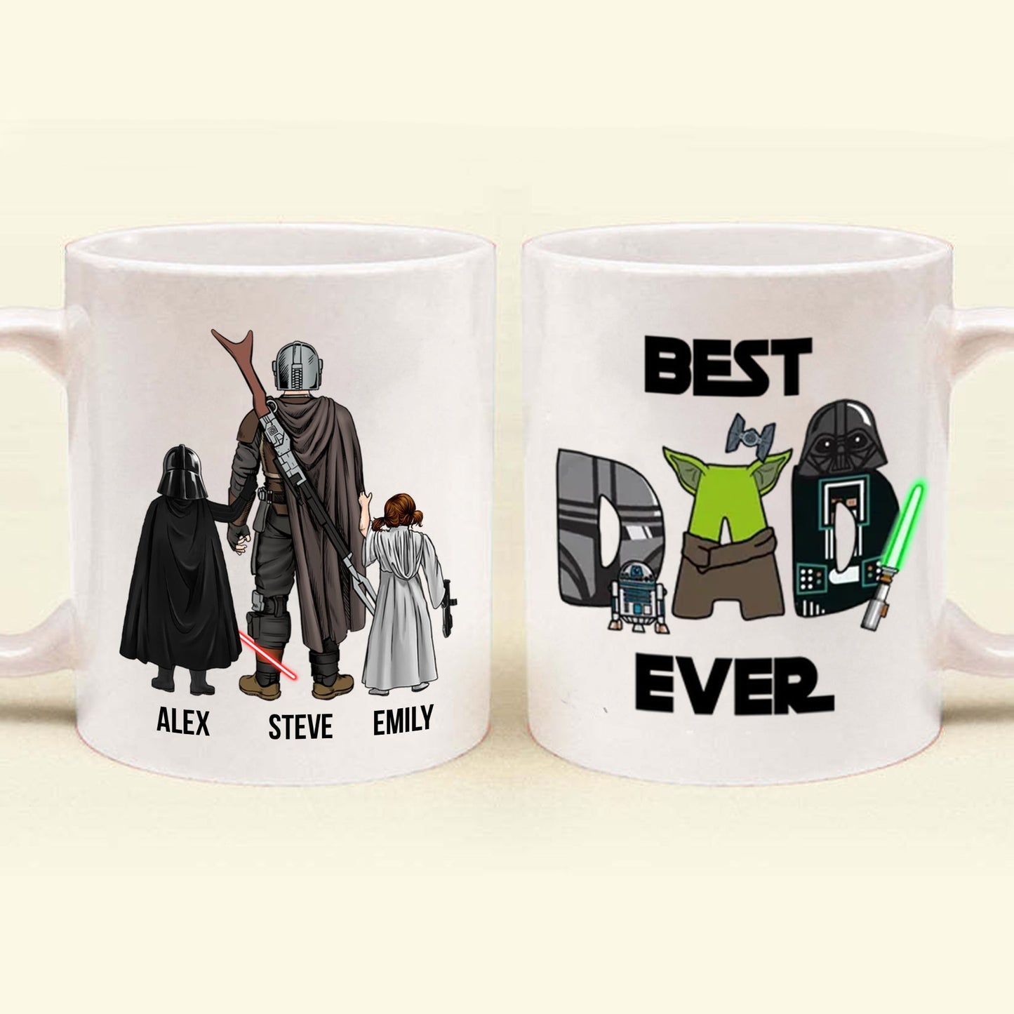 Stwa My Dad And Me In The Adventure Go To Space - Gift For Father's Day - Personalized Ceramic Mug