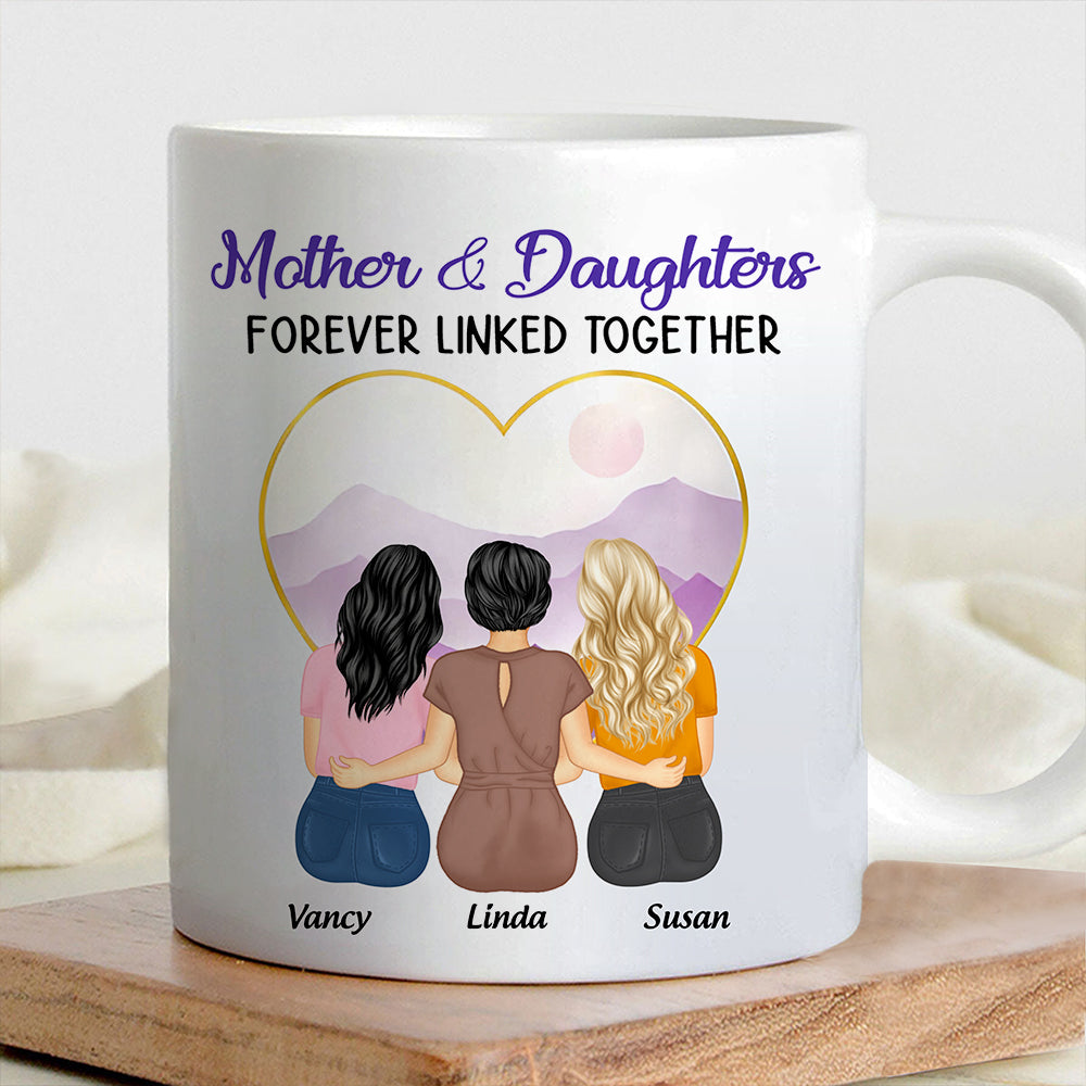 Personalized Mug for Mother and Daughters Heartwarming Family Gift with Custom Names, Great for Mother's Day or Family Gatherings