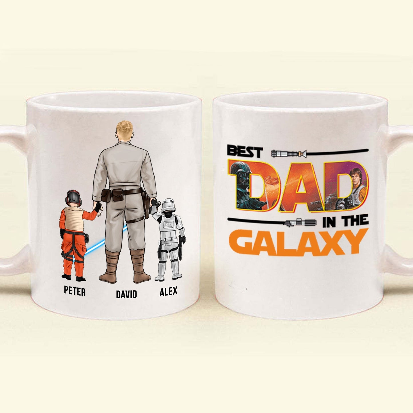 Best Dad In The Galaxy Orange Quote - GIft For Father's Day - Personalized Ceramic Mug