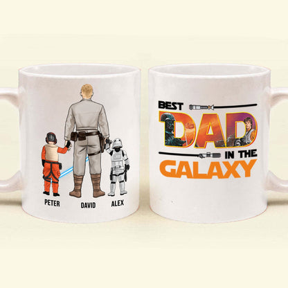 Best Dad In The Galaxy Orange Quote - GIft For Father's Day - Personalized Ceramic Mug