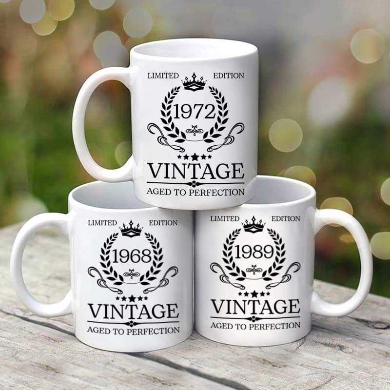 Aged To Perfection Birthday Gift For Him Birth Year Family Gift For Family Personalized Mug
