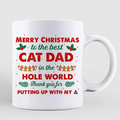 Cat Butts Merry Christmas Cat Dad Cat Mom Personalized Mug