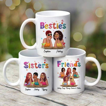 Colorful Fashion Besties Personalized Mug