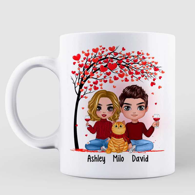 Couple And Cats Gift For Him For Her Personalized Mug