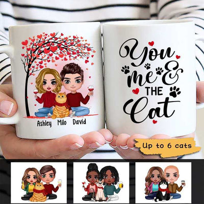 Couple And Cats Gift For Him For Her Personalized Mug