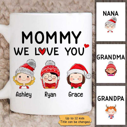 Dad Mom Grandparents We Love You Cute Kids Personalized Mug