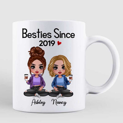 Doll Besties Sisters Siblings Sitting Personalized Mug