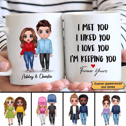 Doll Couple Standing Gift For Him For Her Personalized Mug
