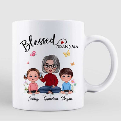 Doll Flower Blessed Grandma Personalized Mug