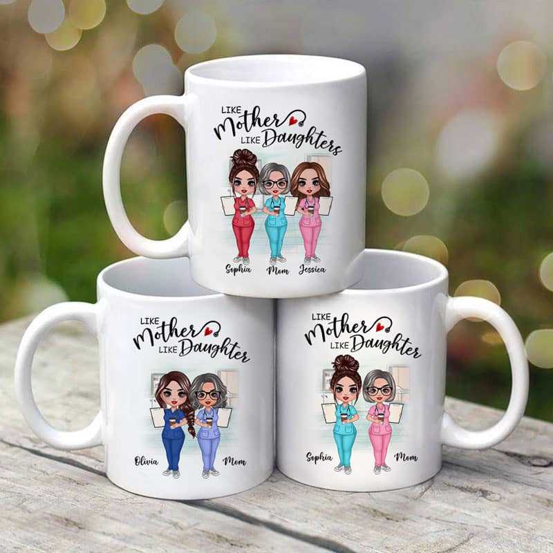 Doll Mother And Daughters Nurse Personalized Mug