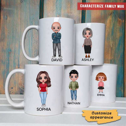 Family Members Characterized Doll Gift For Family Friends Birthday Gift Personalized Family Mug