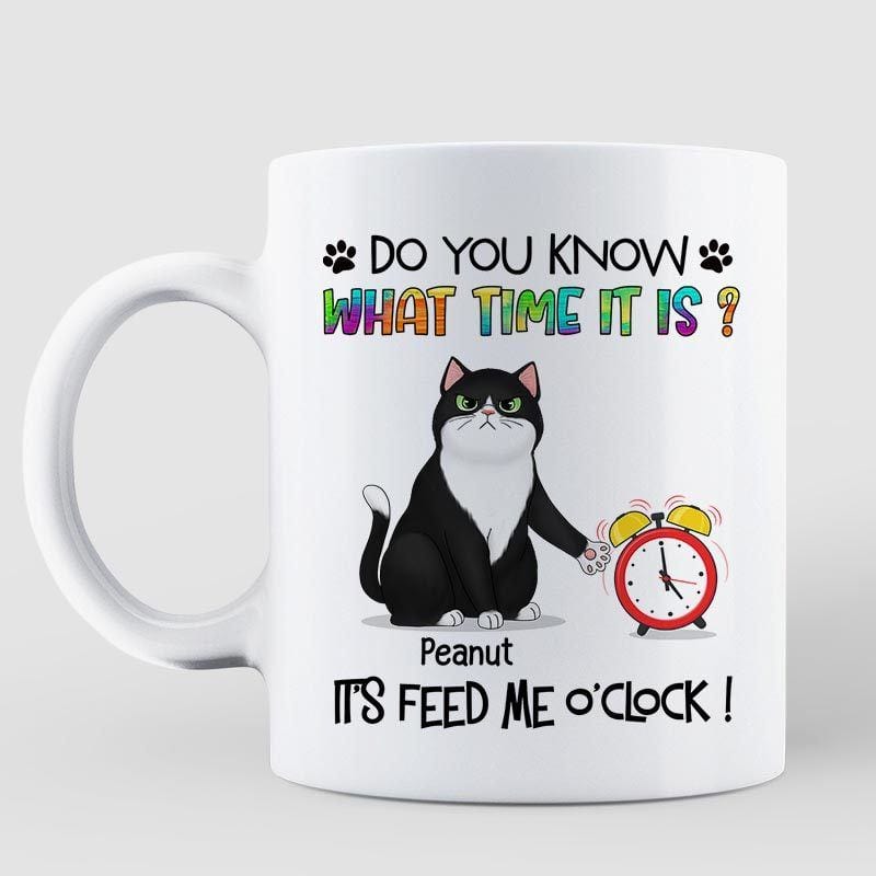 Fluffy Cats Feed Us O'Clock Personalized Mug