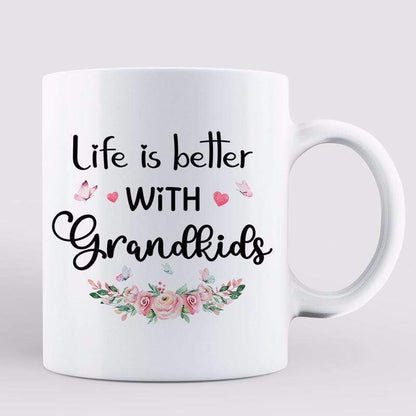 Grandma Grandkids Sitting Back View Personalized Mug