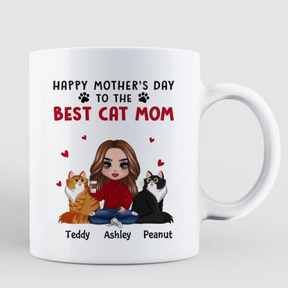 Happy Mother's Day To The Best Cat Mom Gift Doll Woman Personalized Mug