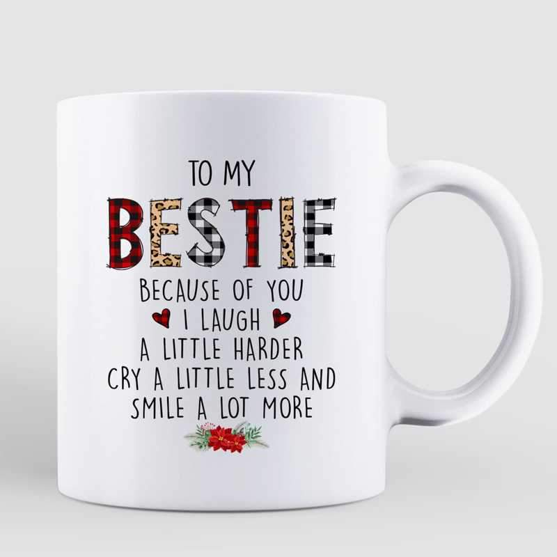 Leopard Checkered Christmas Fashion Besties Personalized Mug