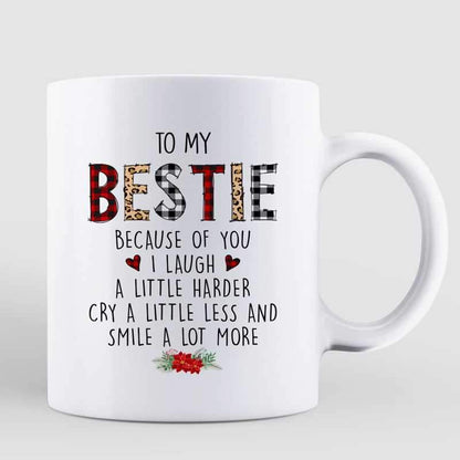 Leopard Checkered Christmas Fashion Besties Personalized Mug