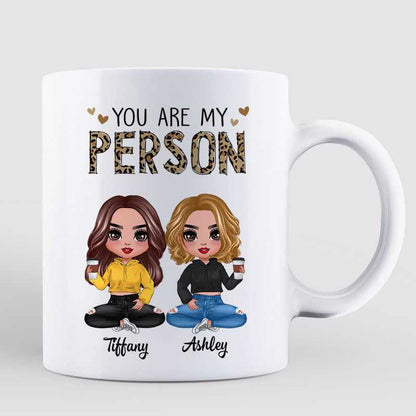 Leopard Doll Girls Sitting Gift For Besties Sisters Siblings Personalized Mug