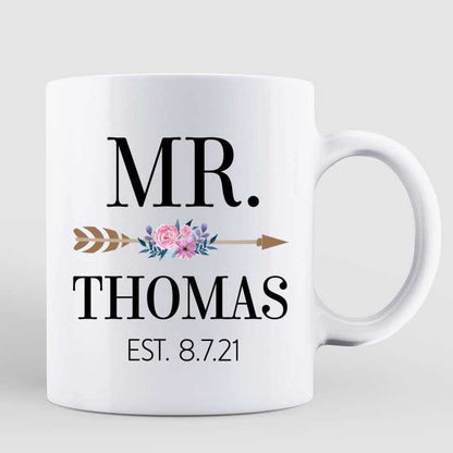 Mr Mrs Couple Anniversary Wedding Gift Personalized Coffee Mug
