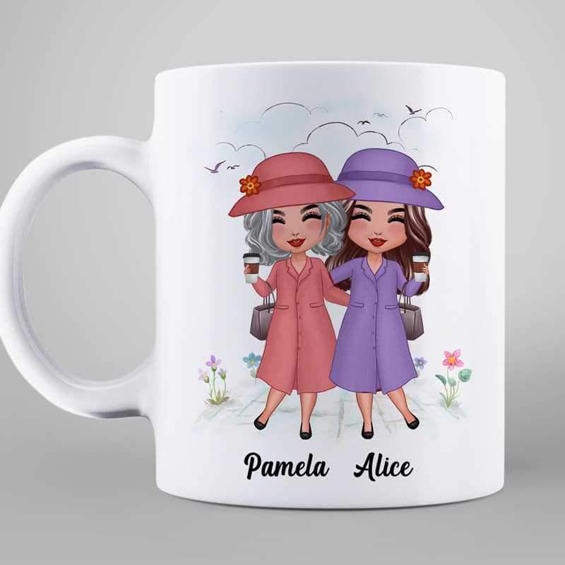 Old Doll Besties Friends Until We're Old And Senile Personalized Mug