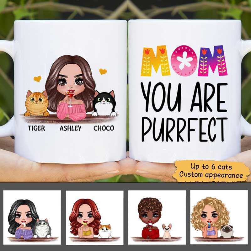 Purrfect Cat Mom Mother's Day Gift Personalized Mug