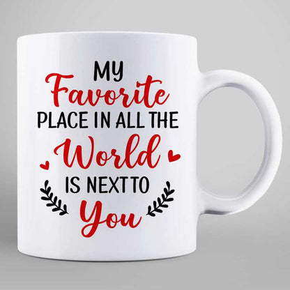 Red Tree Doll Couple Sitting Gift For Him For Her Personalized Mug