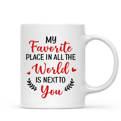 Red Tree Doll Couple Sitting Gift For Him For Her Personalized Mug
