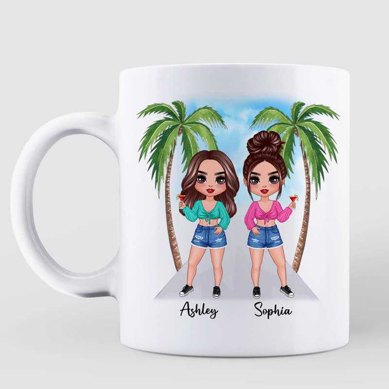 Standing Doll Summer Besties Personalized Mug