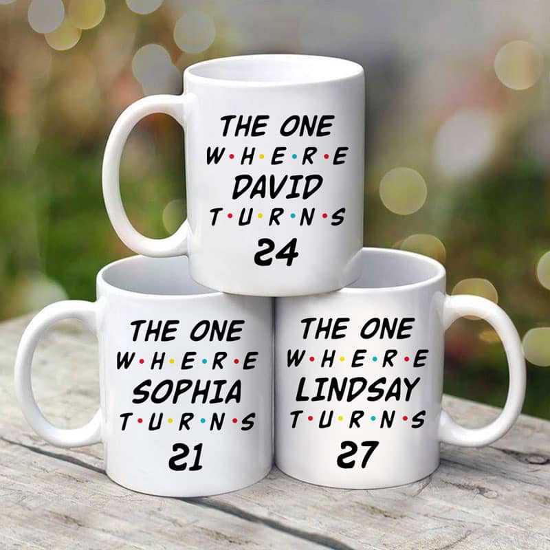 The One Where It's My Birthday FR Birthday Gift Family Gift Personalized Mug