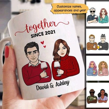 Together Since Couple Front View Personalized Mug