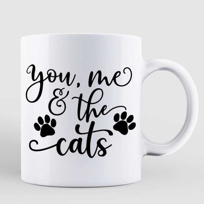 You Me & Cat Doll Couple Cat Lovers Personalized Coffee Mug