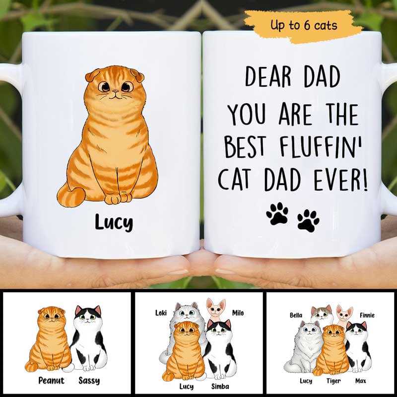 Best Fluffin Cat Dad Ever Personalized Mug