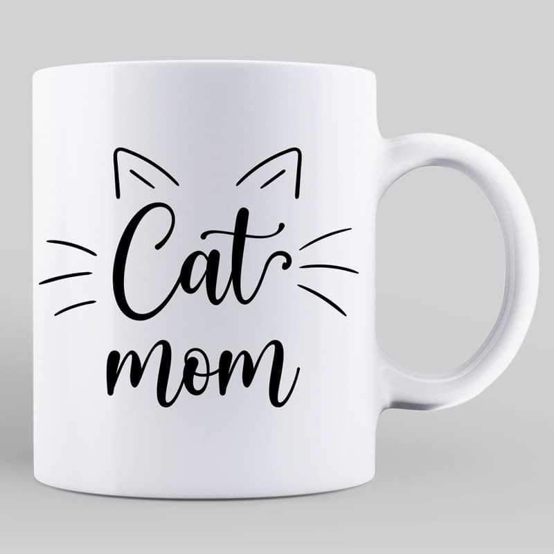 Cat Mom Dad Sitting Cat Cartoon Personalized Coffee Mug