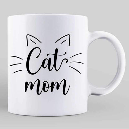 Cat Mom Dad Sitting Cat Cartoon Personalized Coffee Mug