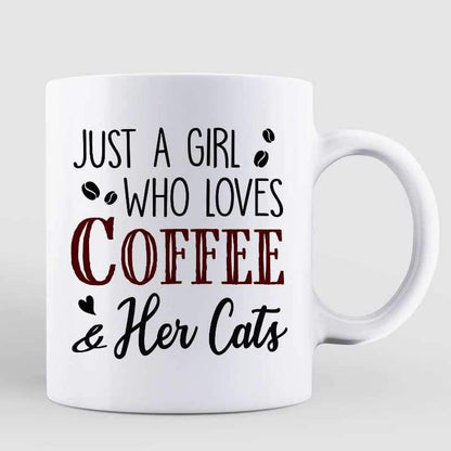 Chibi Coffee Girl And Her Cats Personalized Mug
