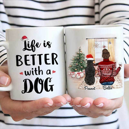 Christmas Life Is Better With A Dog Personalized Coffee Mug