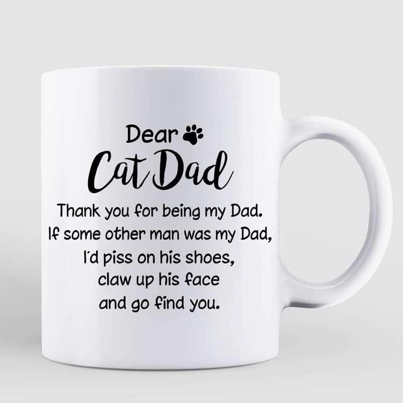Dear Cat Dad Old Man Personalized Mug