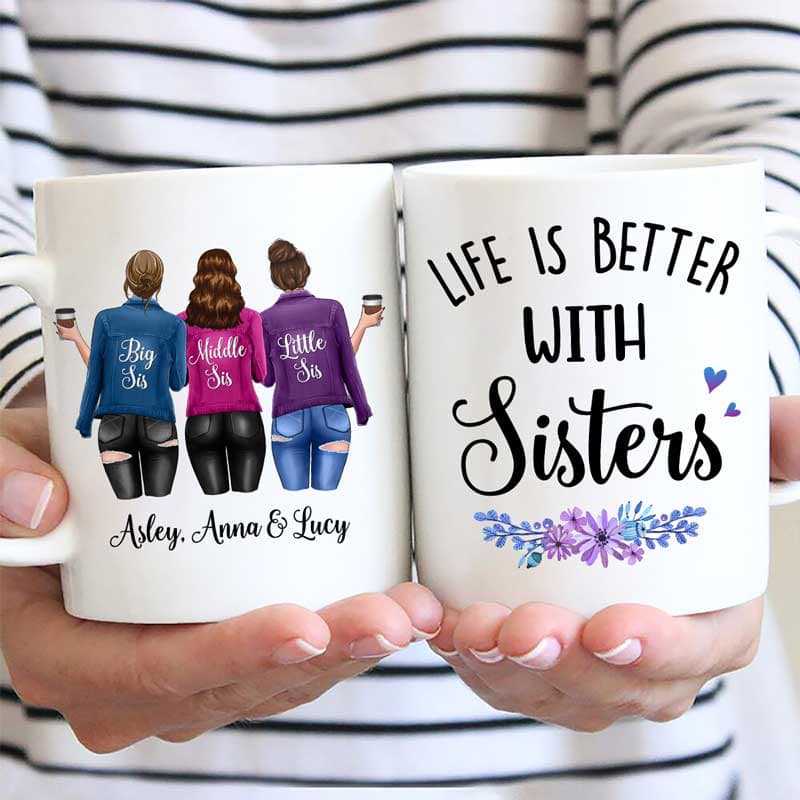 Denim Jacket Sisters Personalized Mug