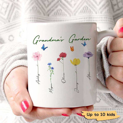 Family Watercolor Flowers Personalized Mug