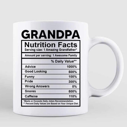 Grandpa Nutrition Facts Personalized Mug