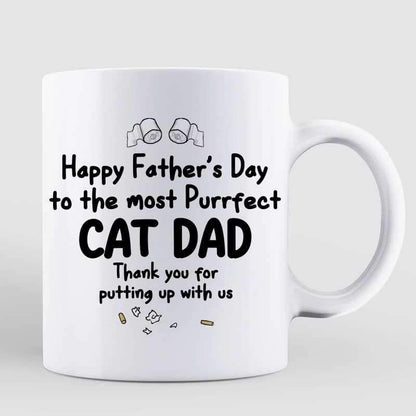 Happy Father's Day Toilet Paper Cats Personalized Mug