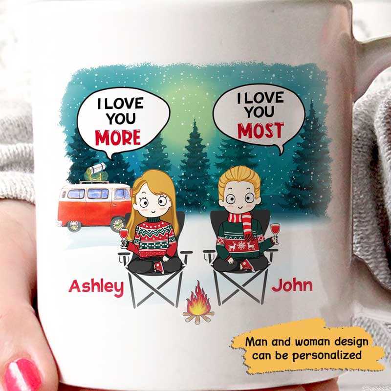 I Love You More Camping Couple Personalized Mug