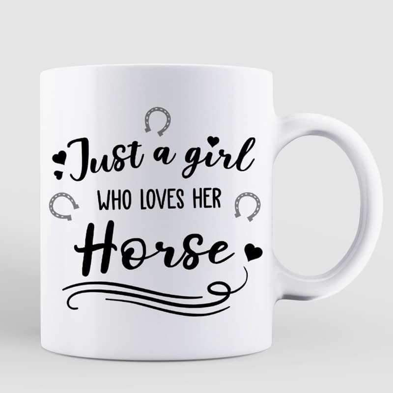 Just A Girl Who Loves Her Horse Personalized Coffee Mug