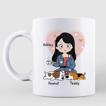Just A Girl Who Loves Sleeping Dogs Chibi Personalized Coffee Mug
