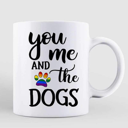 LGBT Couple And Dogs Gift For Him Personalized Coffee Mug