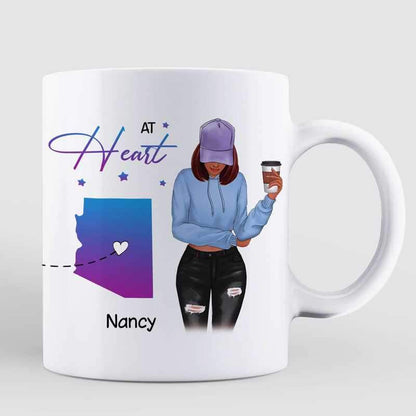 Long Distance Front View Besties Personalized Mug