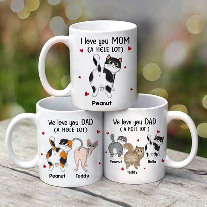 Love You Hole Lot Fluffy Cat Butt Personalized Coffee Mug