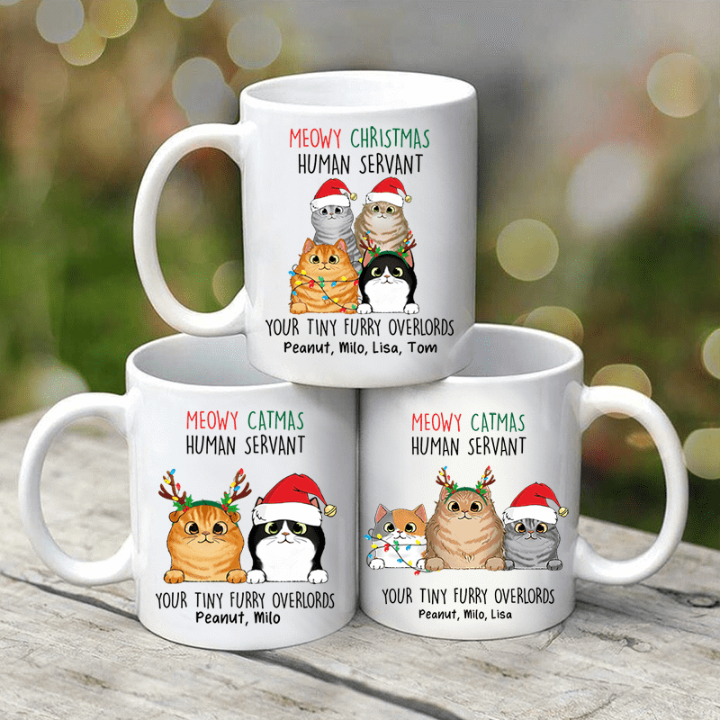 Meowy Catmas From Tiny OverLords Cat Personalized Mug