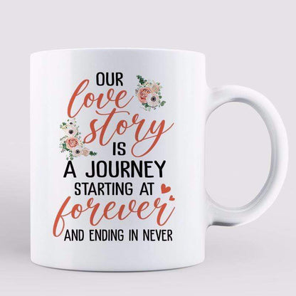 Our Love Is A Journey Wedding Couple On Car Personalized Mug